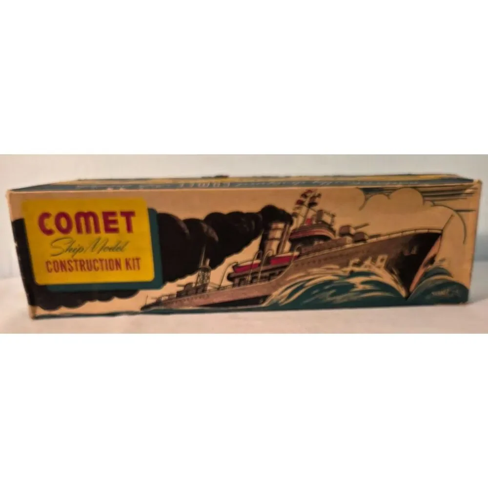 Vintage Comet Ship Model Construction Kit Wood Boat Kit w/ Box